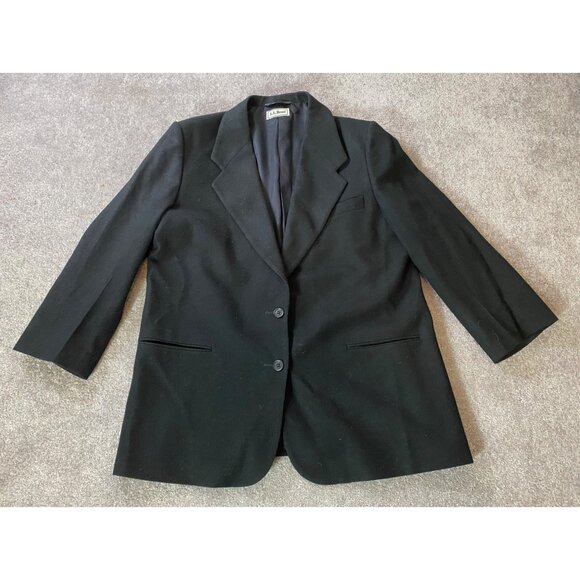 L.L. Bean Mens Black Wool Blazer Size 44 - Picture 1 of 10